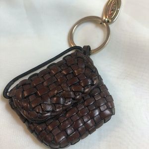 Keychain Mini Woven Leather Purse